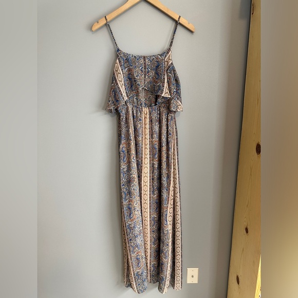 Ing Paisley Tribal Pattern Open Back Maxi Dress Womens Size Medium - Picture 5 of 7